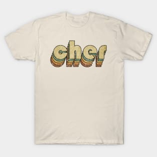 Cher // Vintage Rainbow Typography Style // 70s T-Shirt